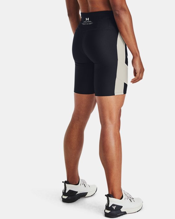 Women's Project Rock HeatGear® Bike Shorts, Black, pdpMainDesktop image number 1
